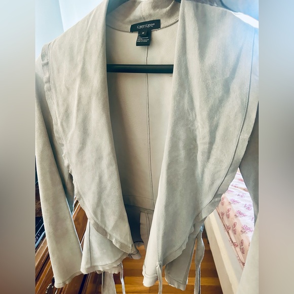 Karen Kane Jackets & Blazers - KAREN KANE Vintage Genuine Suede Mint Green Belted Jacket, Medium (& Small)